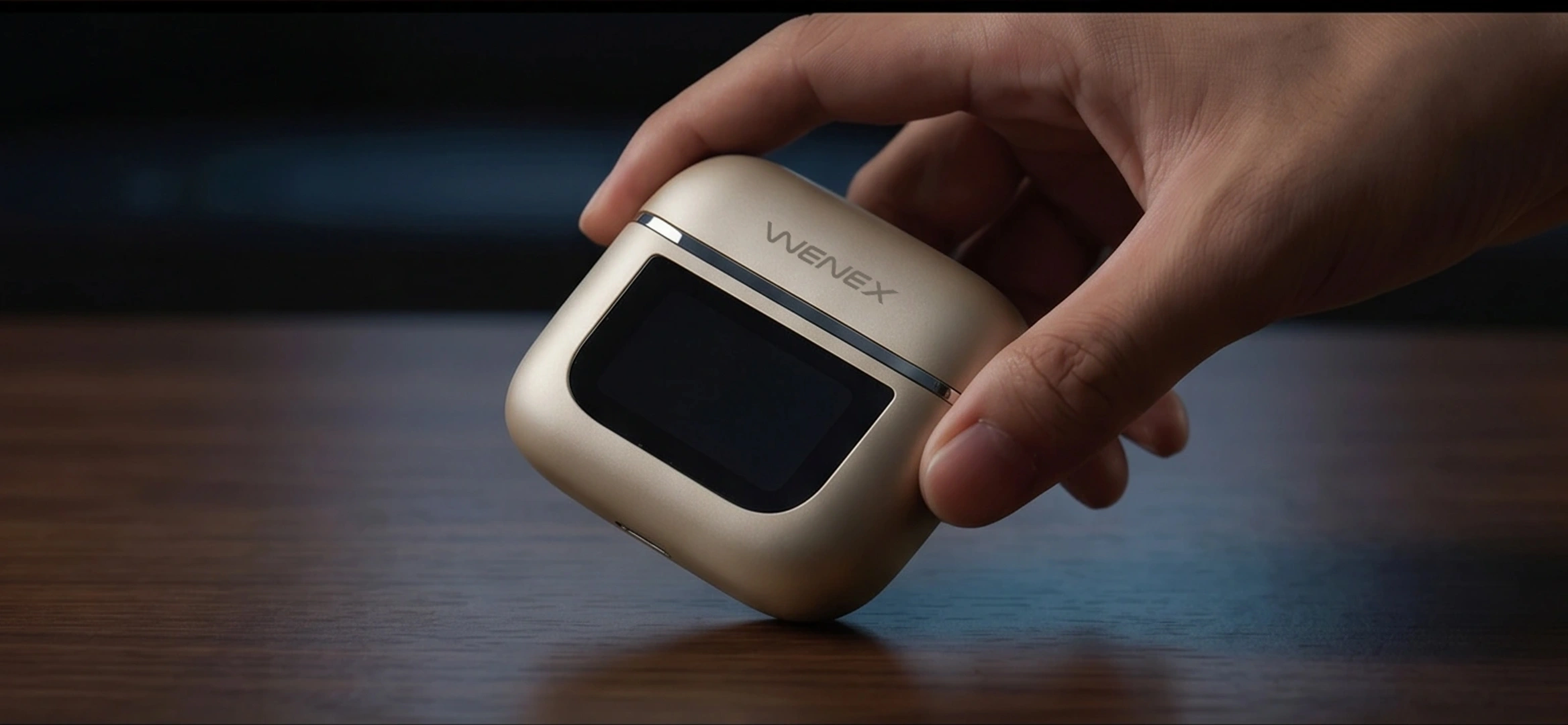 علبة WENEX Orbit V2 البيج في اليد