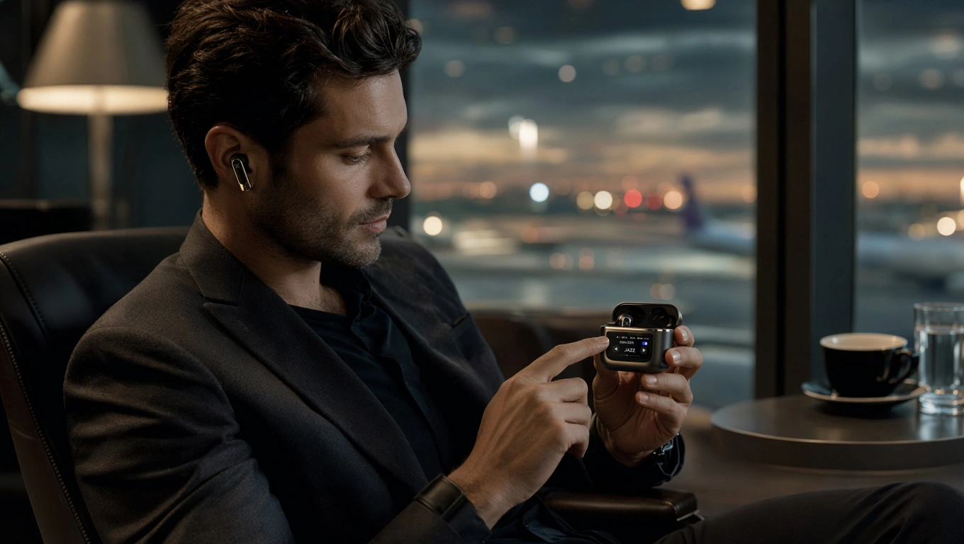 Traveler with WENEX Orbit V2 during a layover
